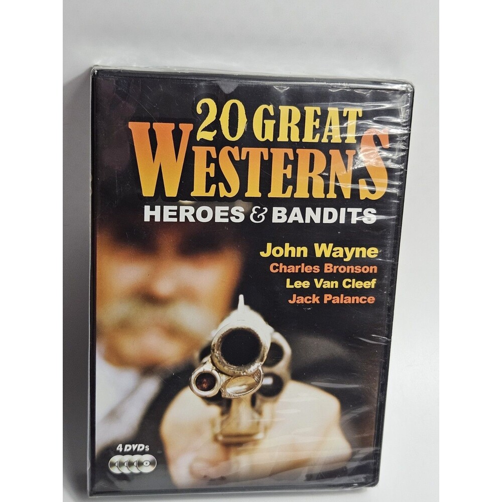 20 Great Westerns: Heroes  Bandits (DVD, 2008, 4-Disc Set) John Wayne New Sealed